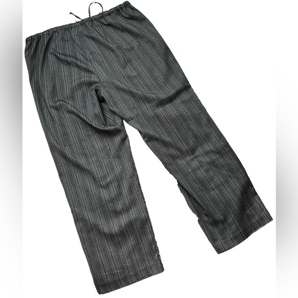LANE BRYANT Black/Gray Striped Drawstring High Rise, Wide Leg Pants,18/20W, EUC. - Picture 7 of 8